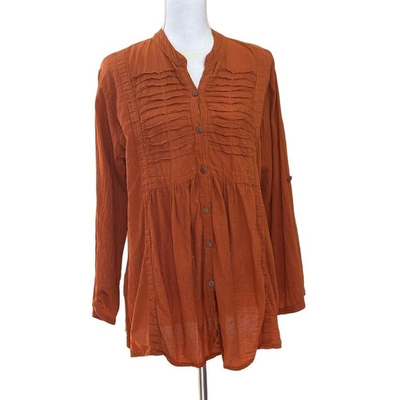 J. P. & Mattie rust lightweight cotton tunic, medium, bohemian, hippie - Picture 1 of 5